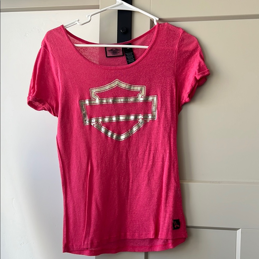 Harley-Davidson Pink Tee with Black Label